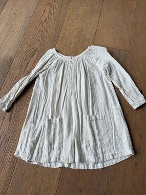 DAUGHTER Cream pin stripe Gathered dress